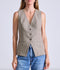 Helena V Neck Vest - Moss